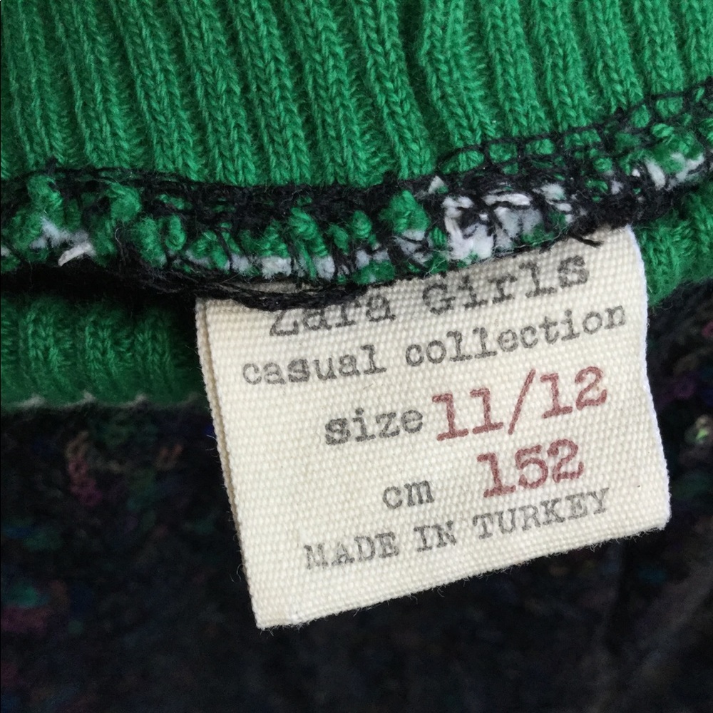 Zara Girls Sequin Skirt w/Varsity Stripe Waistband - Picture 5 of 7